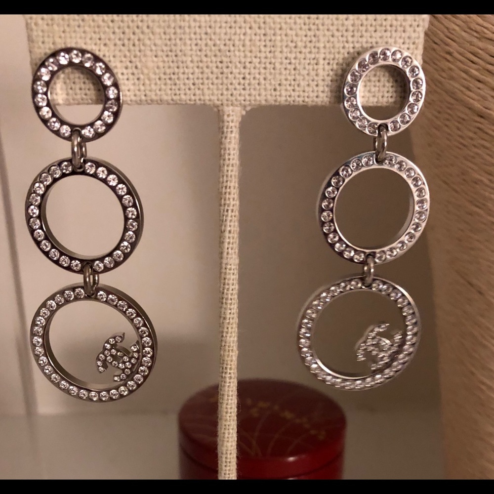 Authentic Chanel crystal earrings